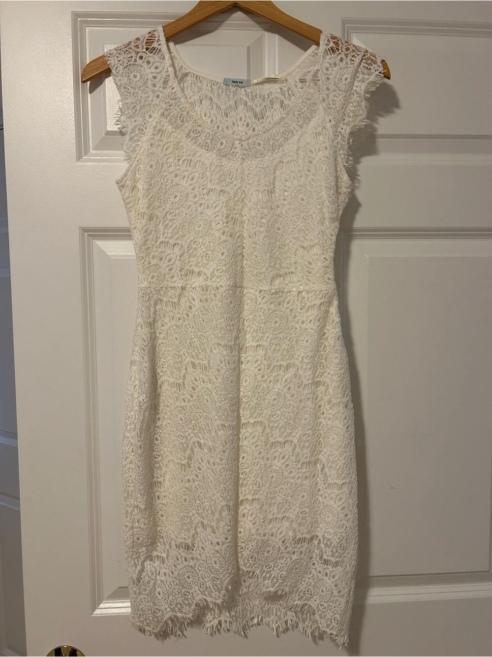 NWOT Kimchi Blue White Lace Mini Dress with Cap Sleeves